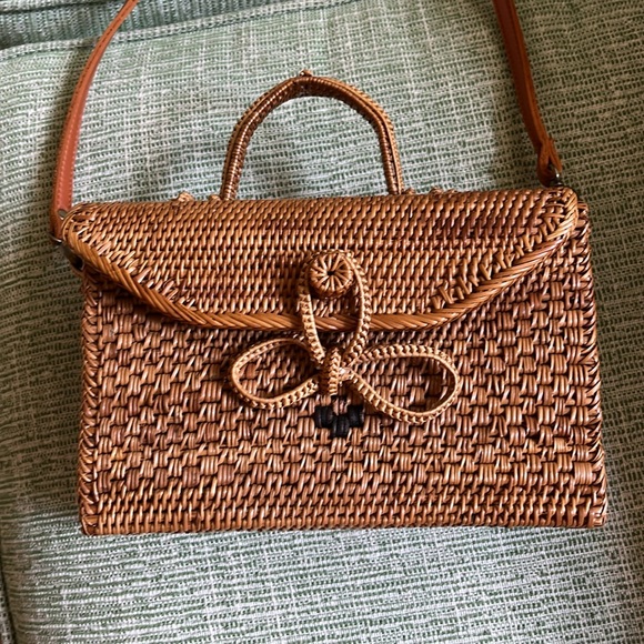 Anthropologie wicker box bag shoulder purse. EUC - Picture 4 of 5
